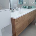 Елемент за мијалник со дрвен дезен / Wood Pattern Vanity Unit - Алка Мебел Стил Скопје