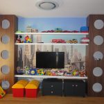В елемент и полици за играчки во детска соба / TV unit and toy shelves in kids room