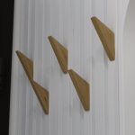 Decorative wooden hooks with sharp angular design