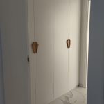 Close-up of handmade wooden handles